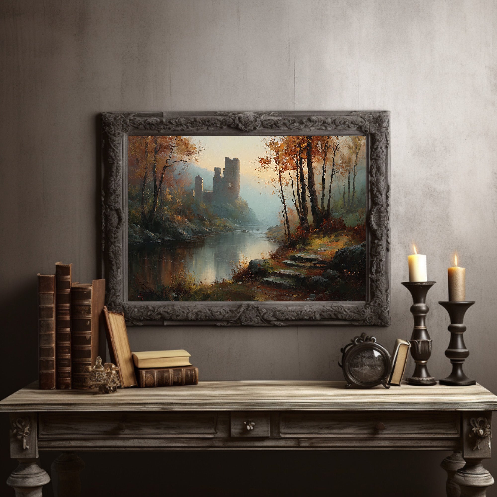 Autumn Castle By Misty Waters