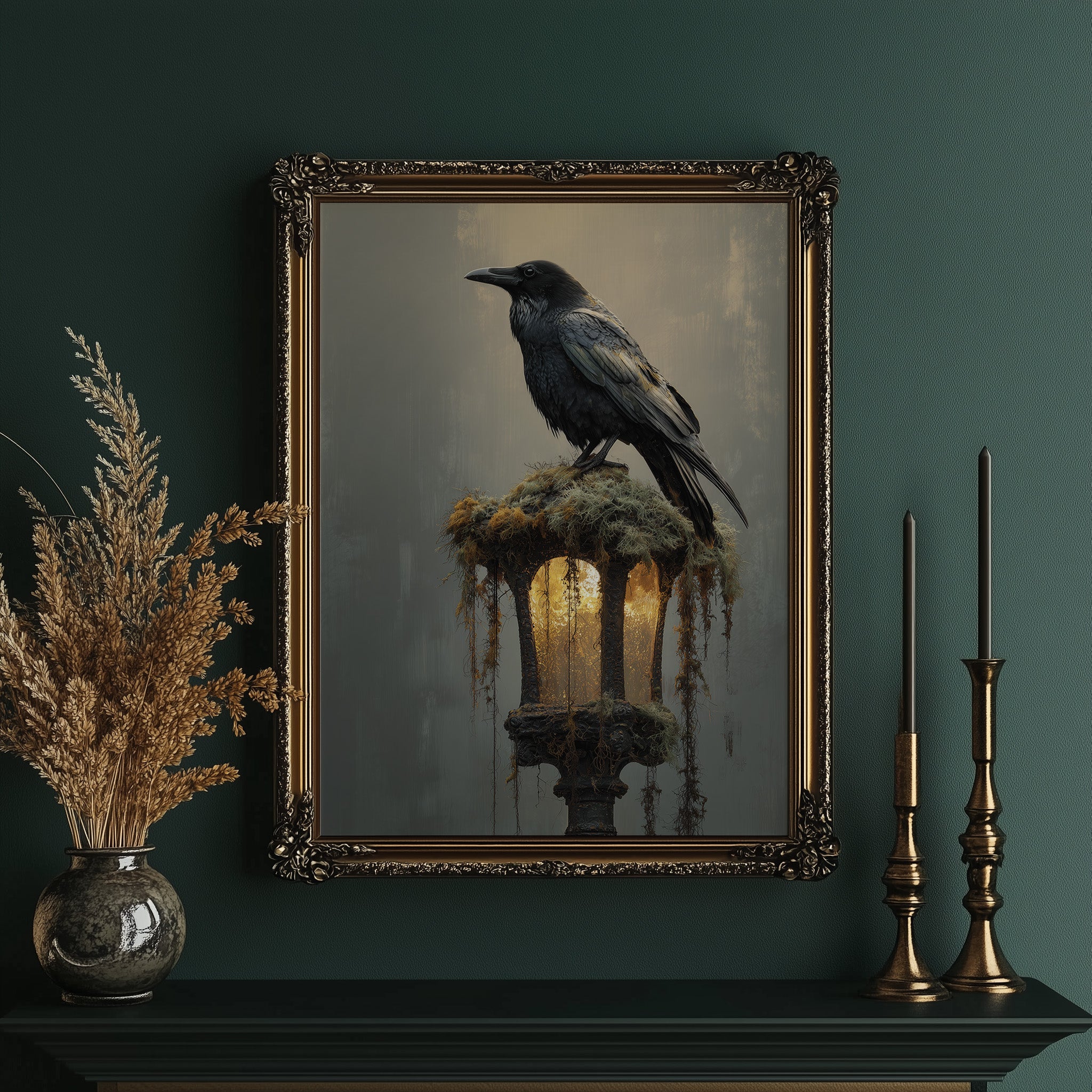 Raven Perches On Ancient Light