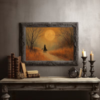 Autumn Path Under Harvest Moon