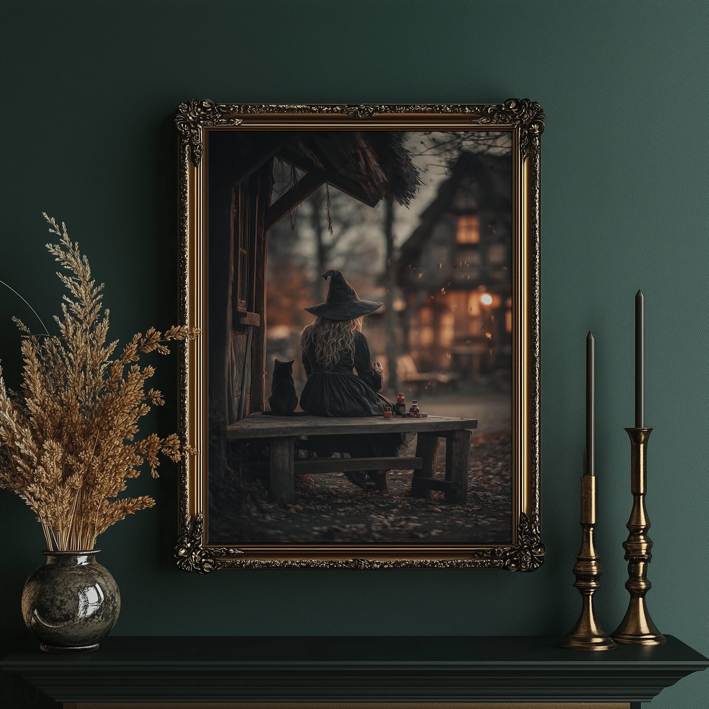 Twilight Cottage And Feline Companion