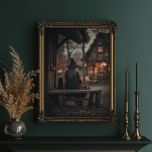 Twilight Cottage And Feline Companion