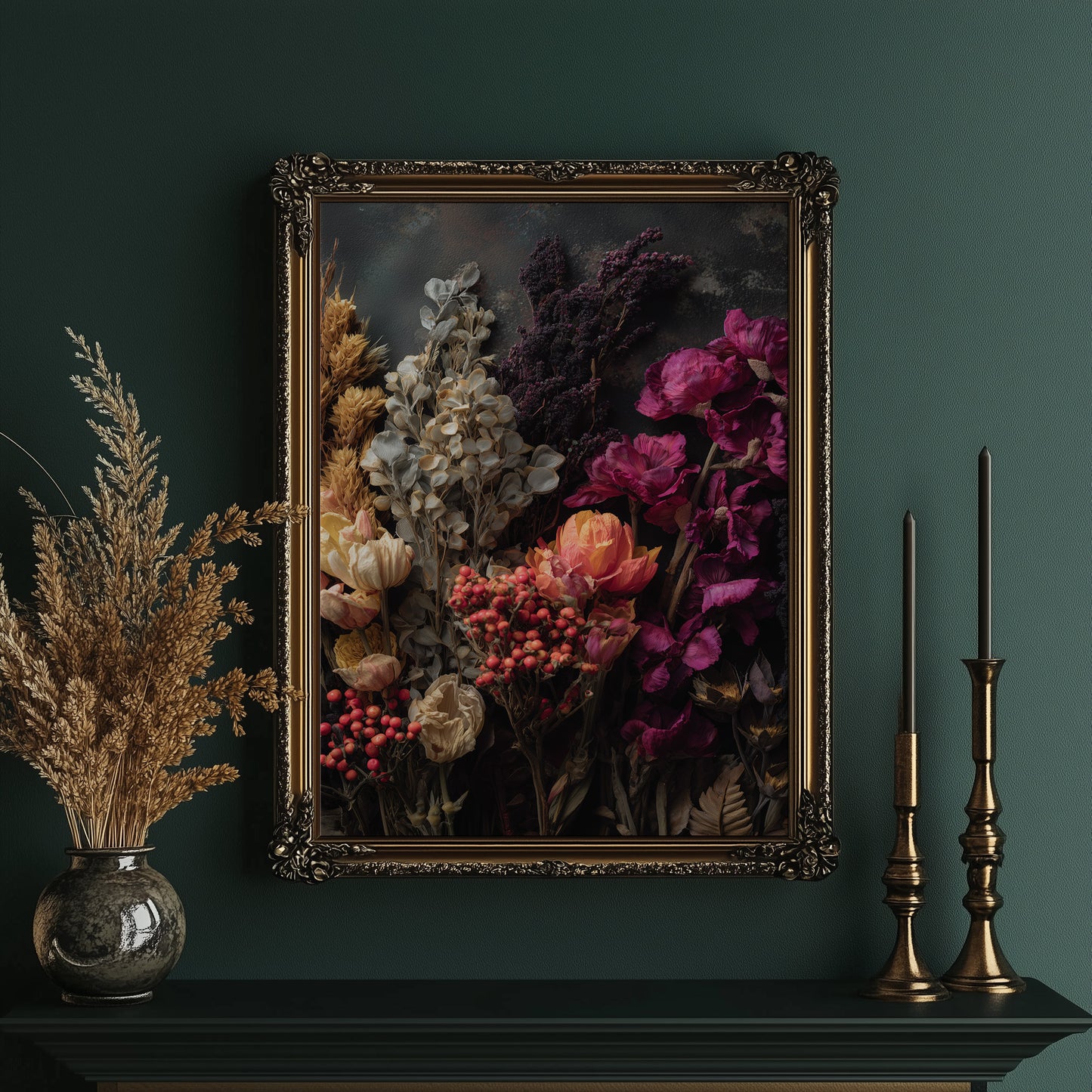 Velvet Blooms Against Midnight Walls