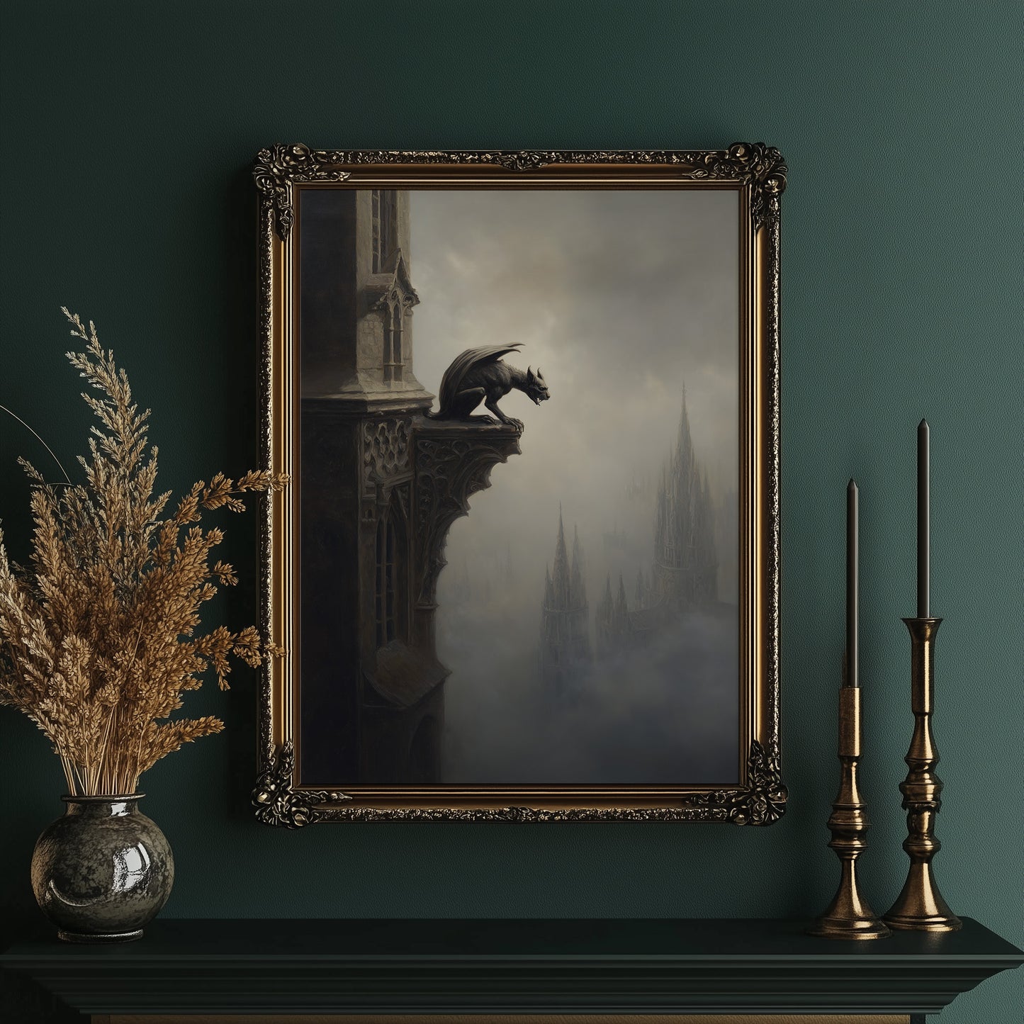 Ancient Sentinel Watches Foggy Spires