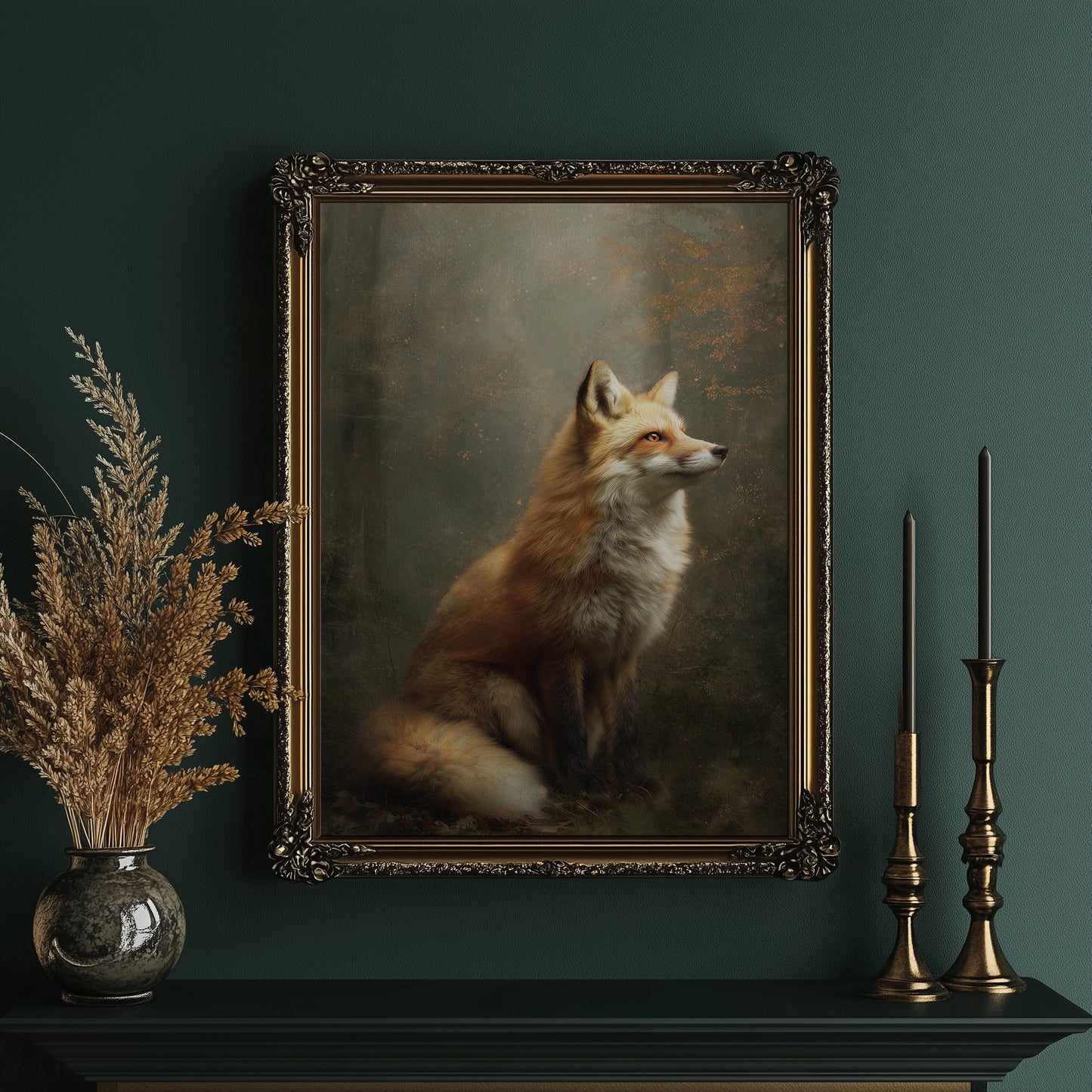 Noble Fox Against Autumn Mist