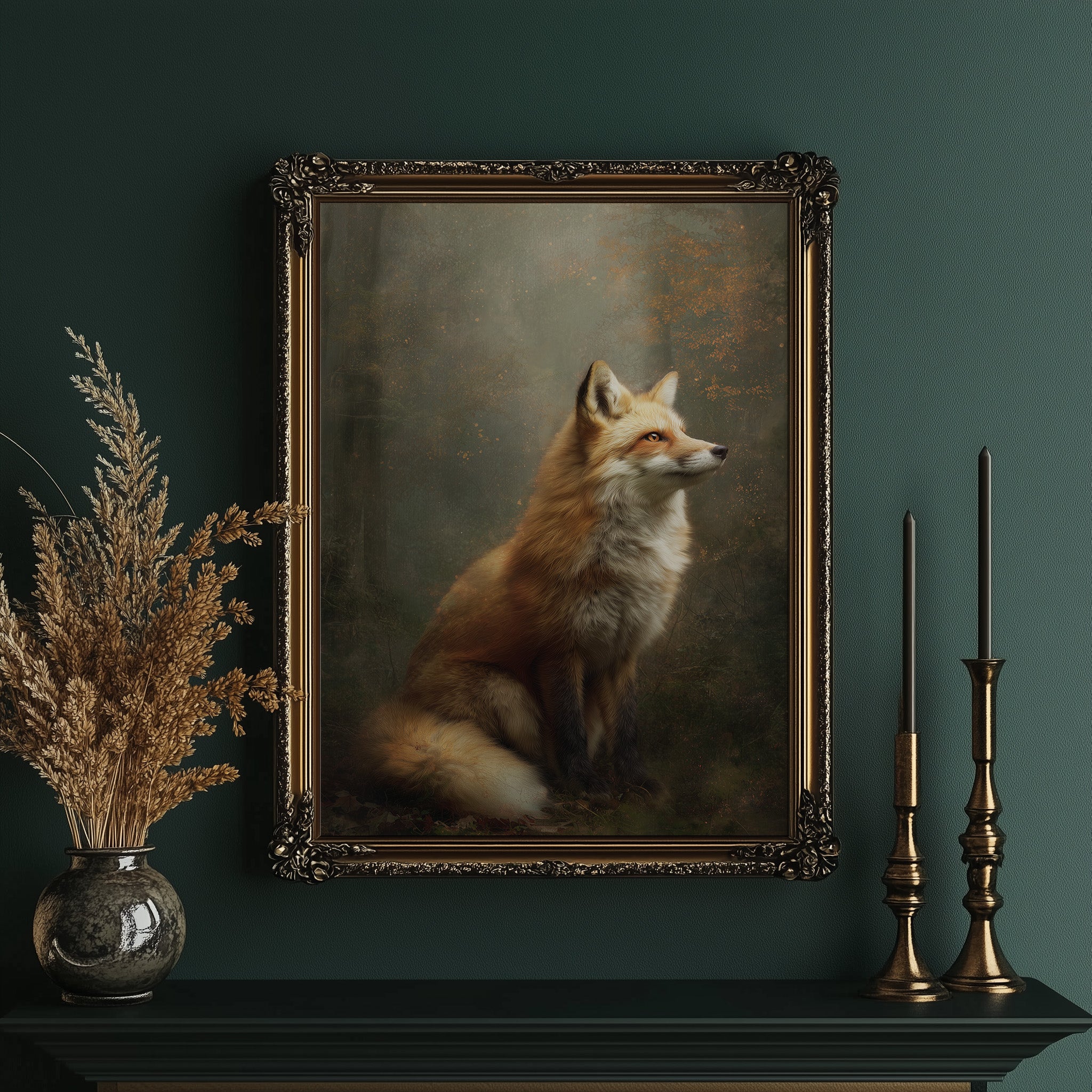 Noble Fox Against Autumn Mist