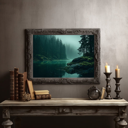 Emerald Waters Between Silent Pines