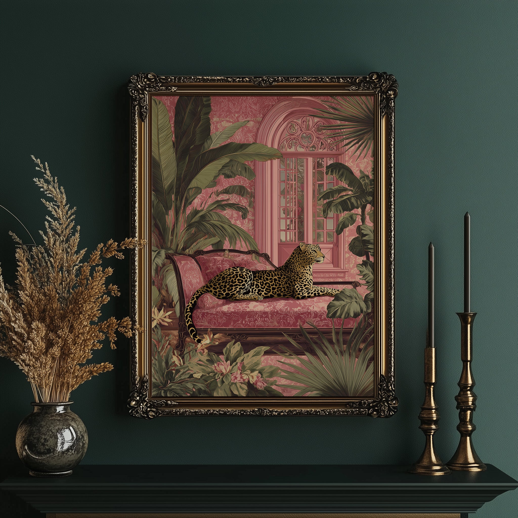 Jungle Royalty On Rose Velvet