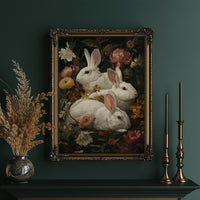 White Rabbits Among Velvet Blooms