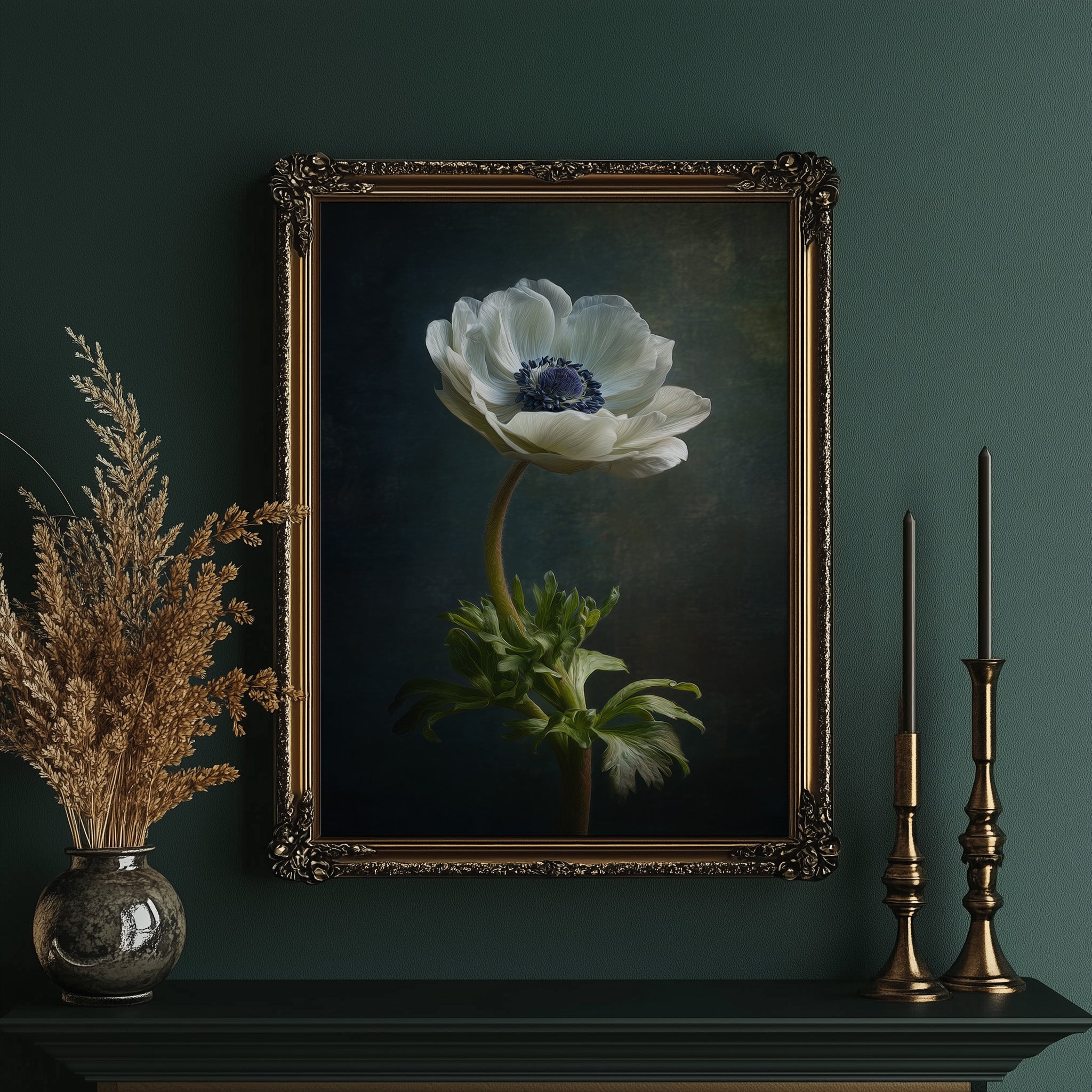 Lone Anemone Against Dark Depths