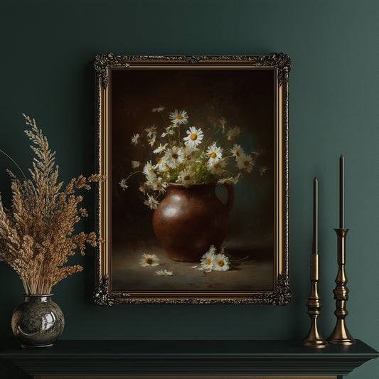 Daisies Dance In Earthen Vessel