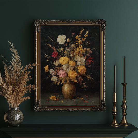 Golden Blooms Against Midnight Walls