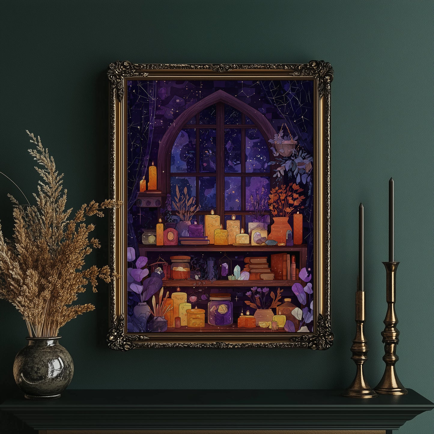 Midnight Spells Behind Arched Glass