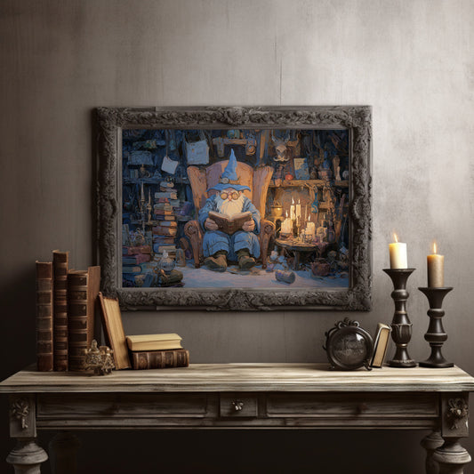 Candlelit Scholar Among Stacked Tomes