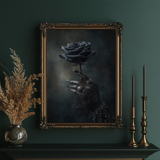 Midnight Bloom In Silver Grasp