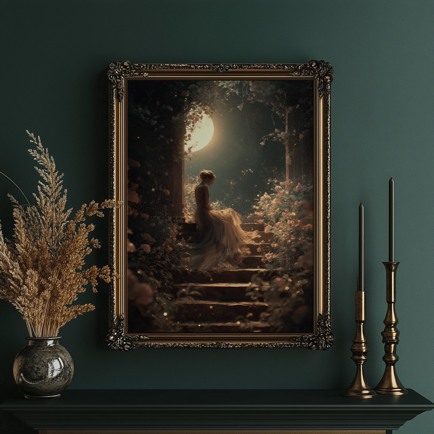 Moonlit Garden Beckons Solitude