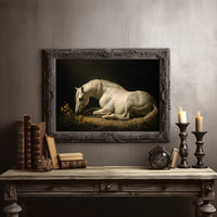 White Steed Among Wildflowers