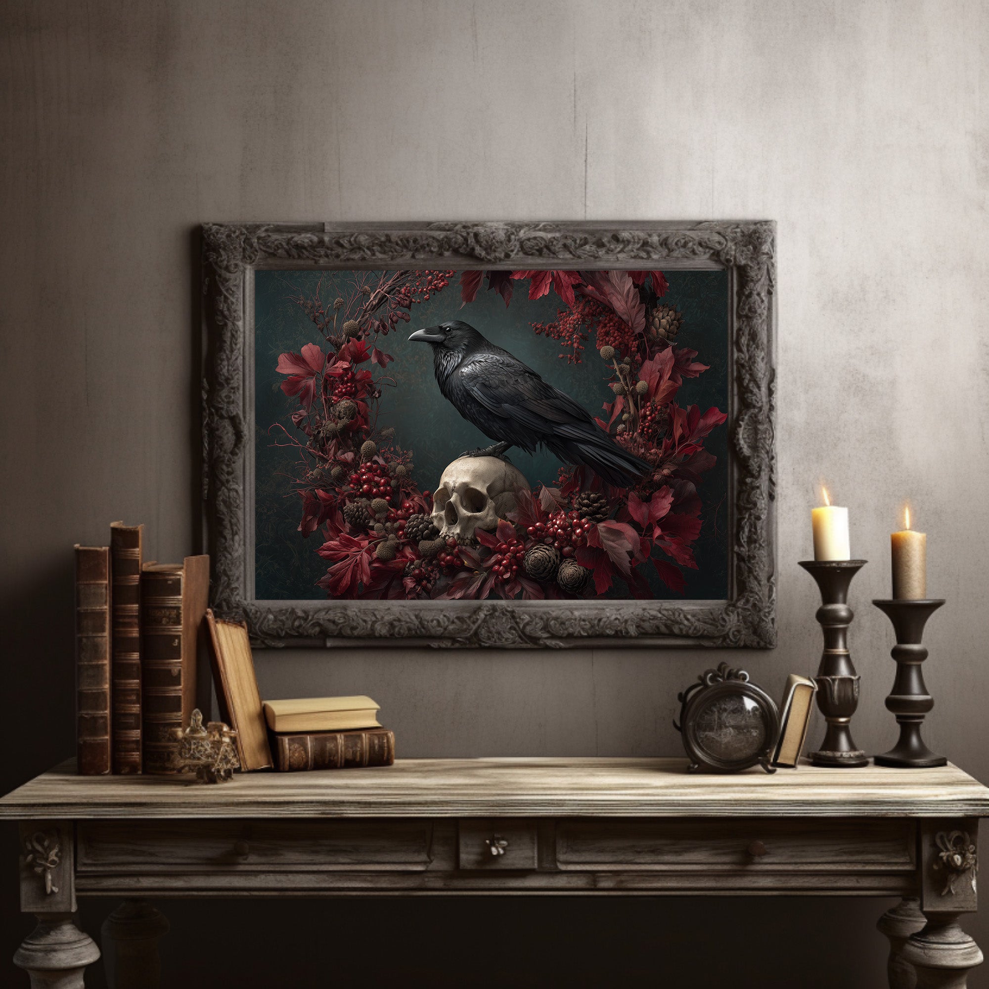 Raven's Crimson Autumn Vigil