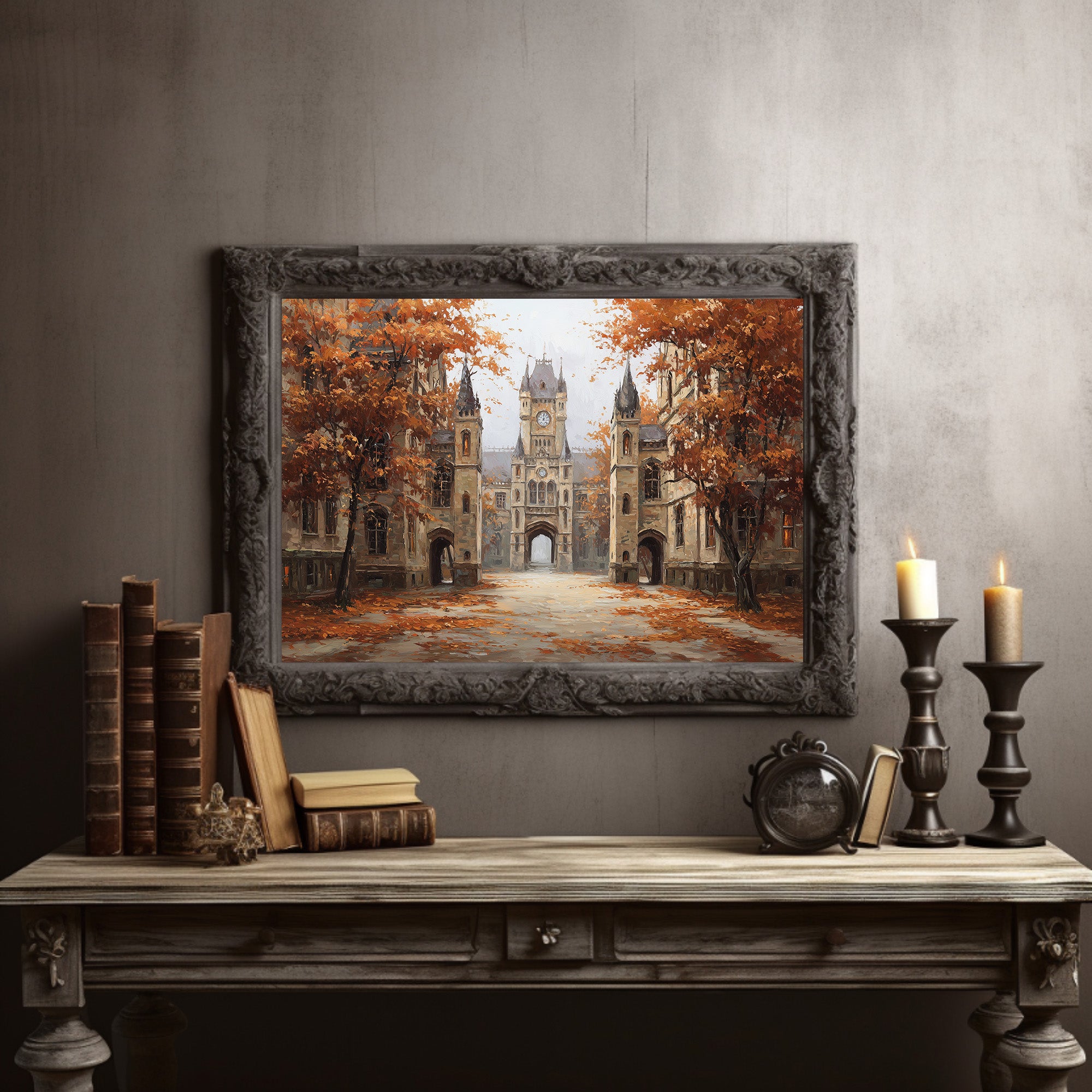 Amber Leaves Frame Ancient Halls