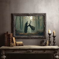 Forest Keeper Meets Ancient Stag