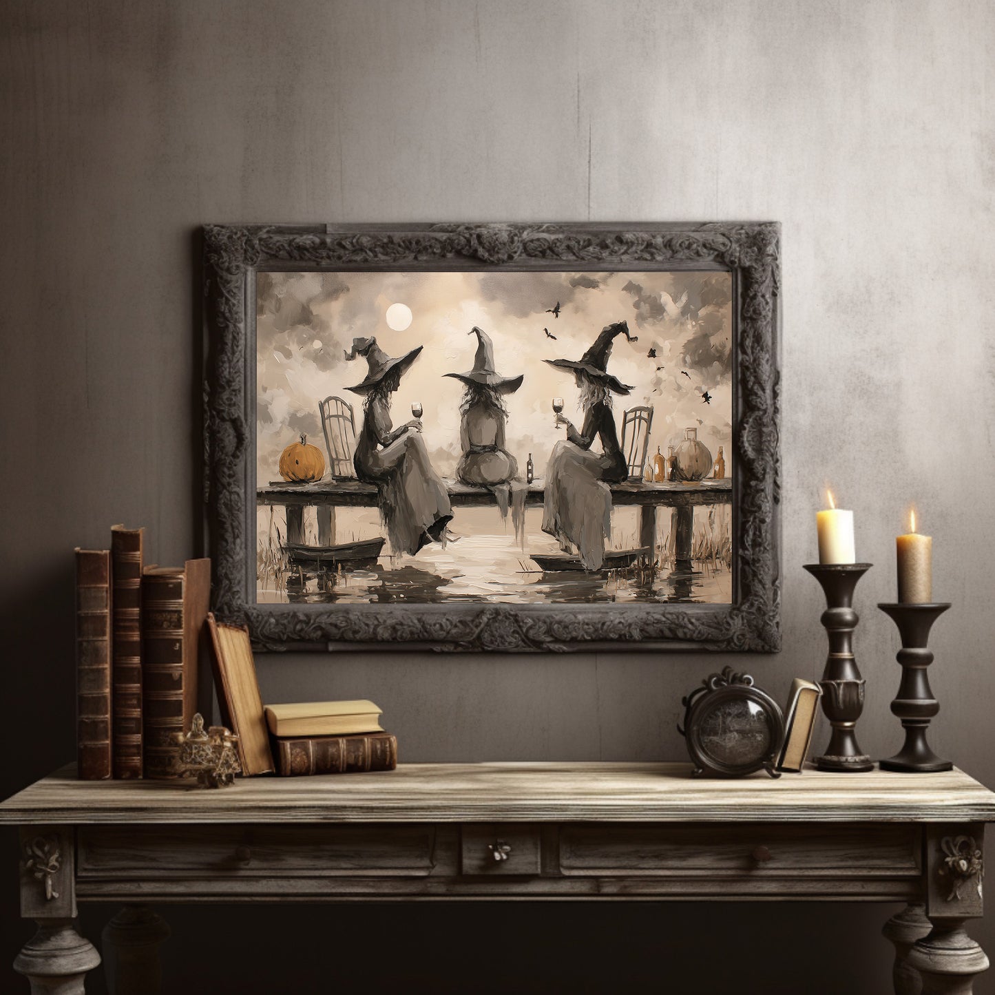 Moonlit Sisters Toast Autumn Spirits