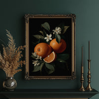 Citrus Blooms Against Midnight Velvet