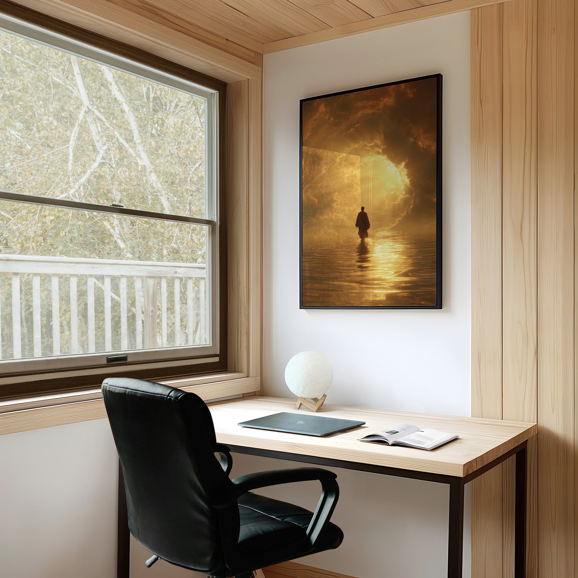 Pilgrim Walks Toward Golden Horizon