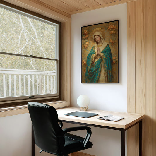 Sacred Prayers In Teal Gold