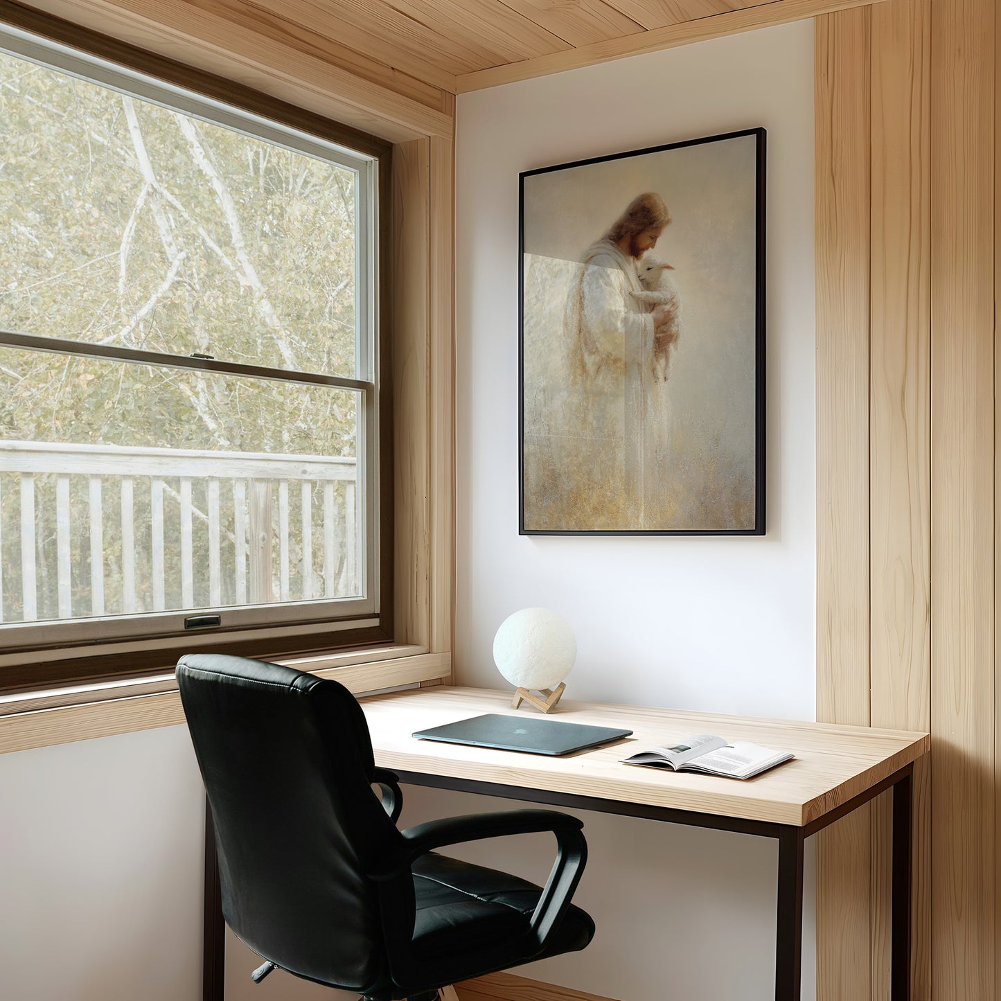 Tender Shepherd Holds Lost Lamb