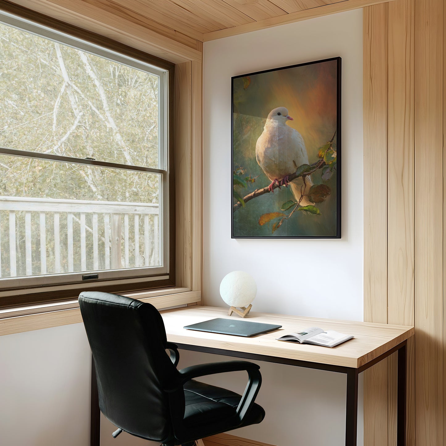 Dove Perches In Golden Hour