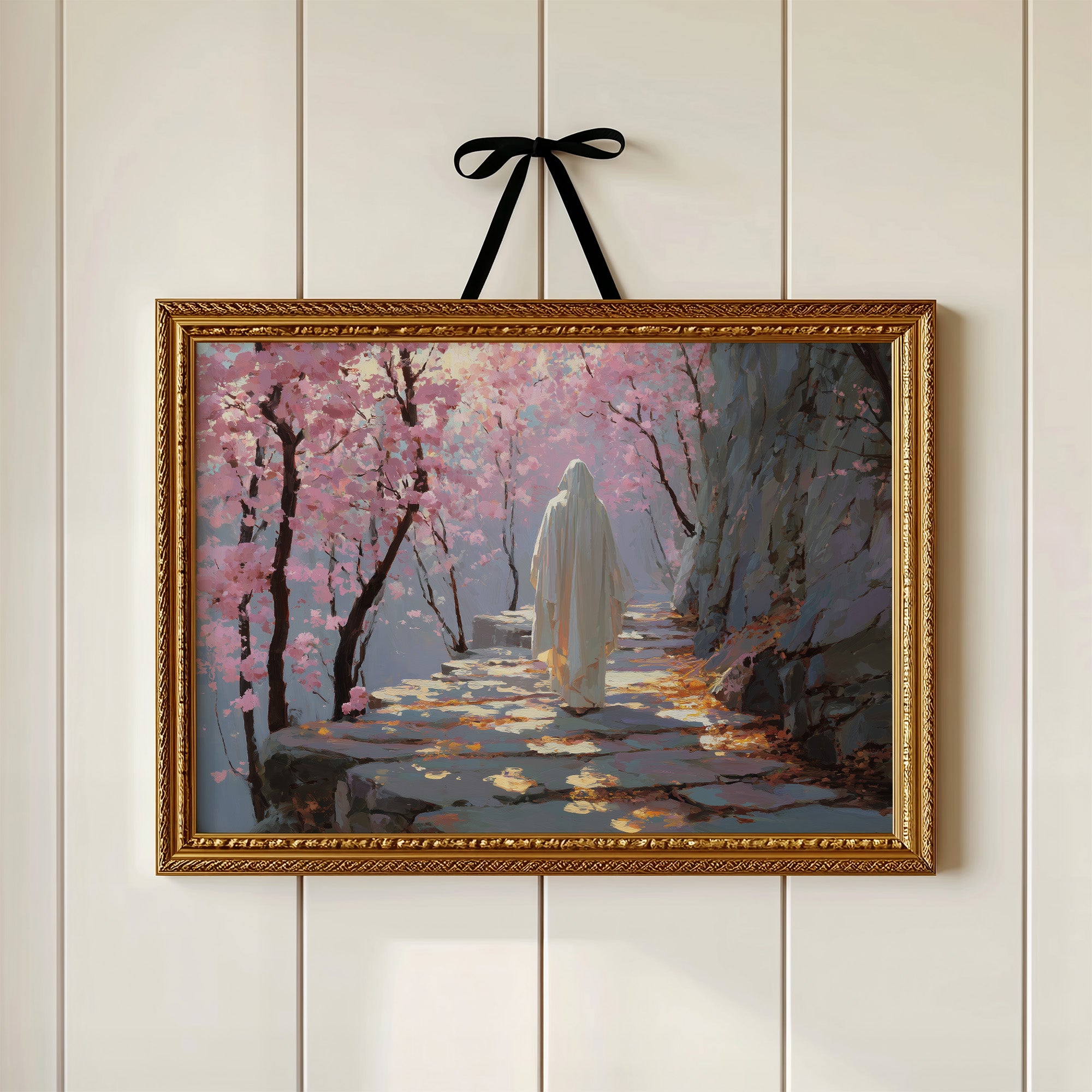 Solitary Path Through Blossom Light