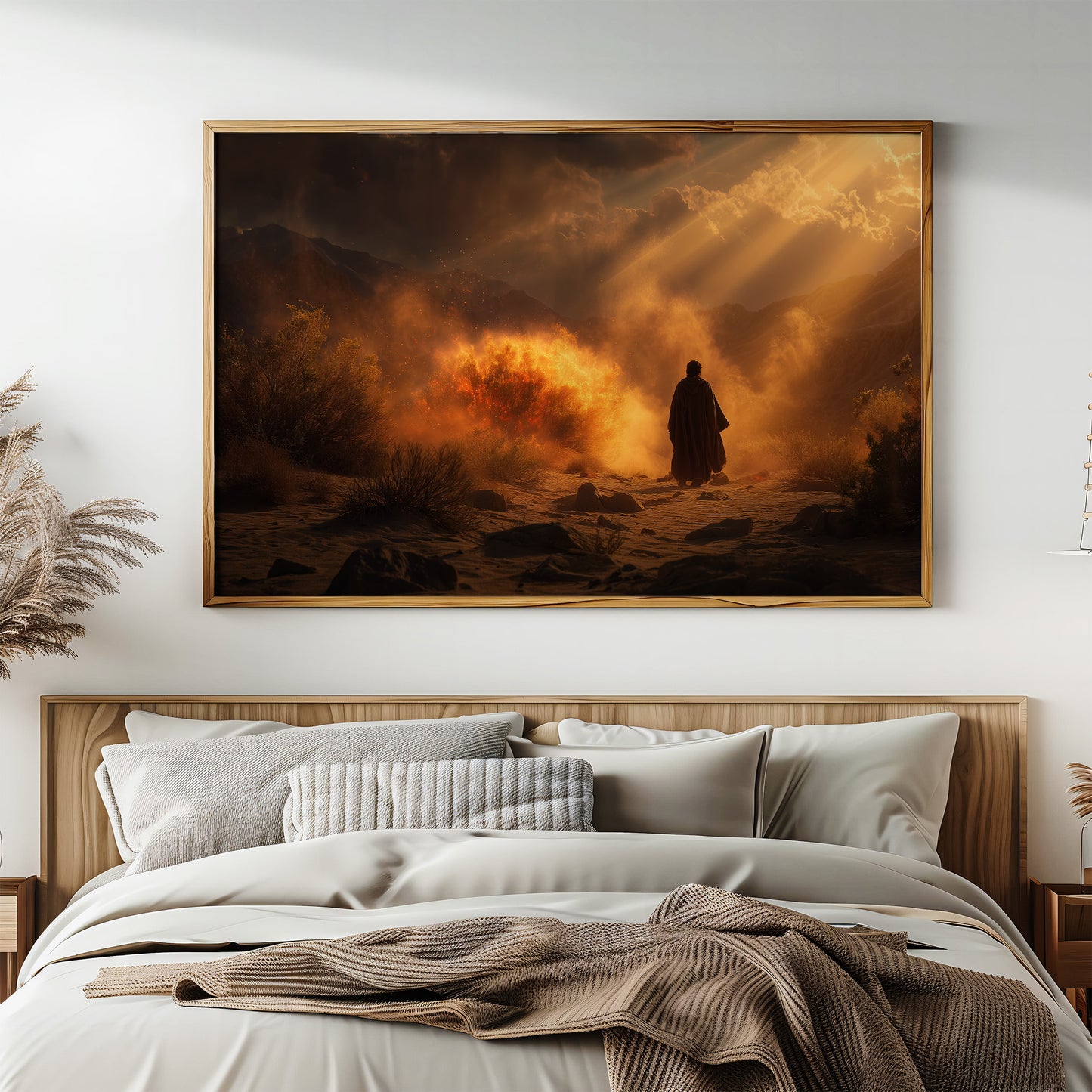 Pilgrim Walks Through Fiery Dawn