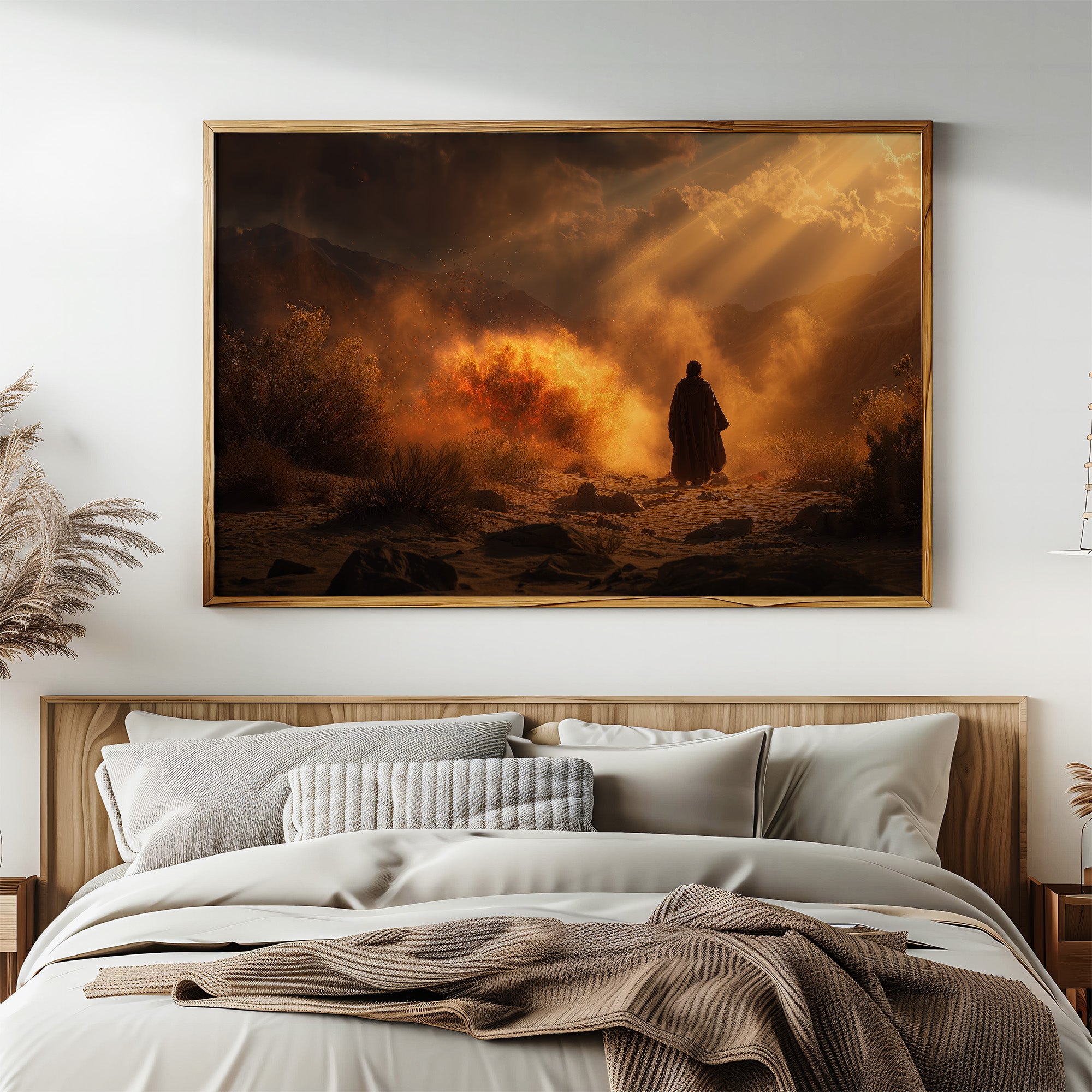 Pilgrim Walks Through Fiery Dawn