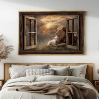 Lion And Lamb Beyond Windows