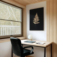 Golden Frond Against Midnight Canvas