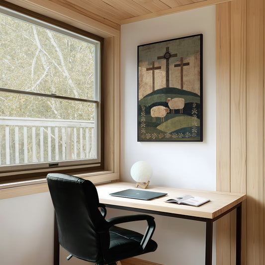 Sheep Graze Below Sacred Hills