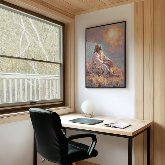 Sunlit Prayer On Hillside Canvas