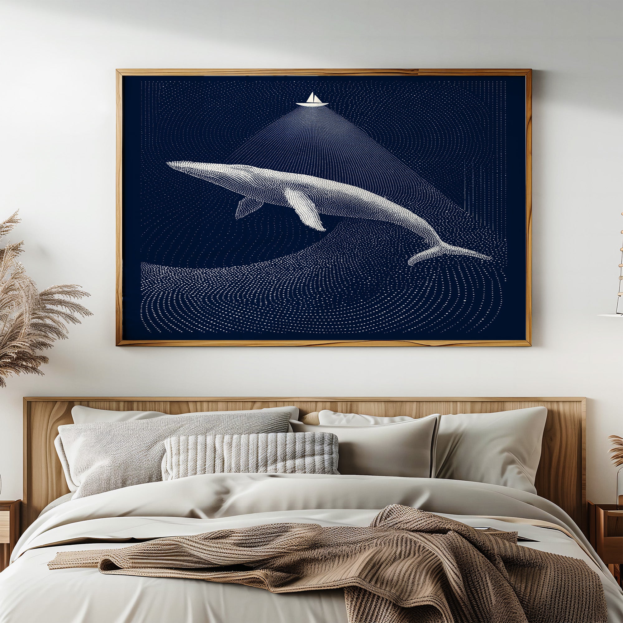 Tiny Vessel Above Ocean Giant