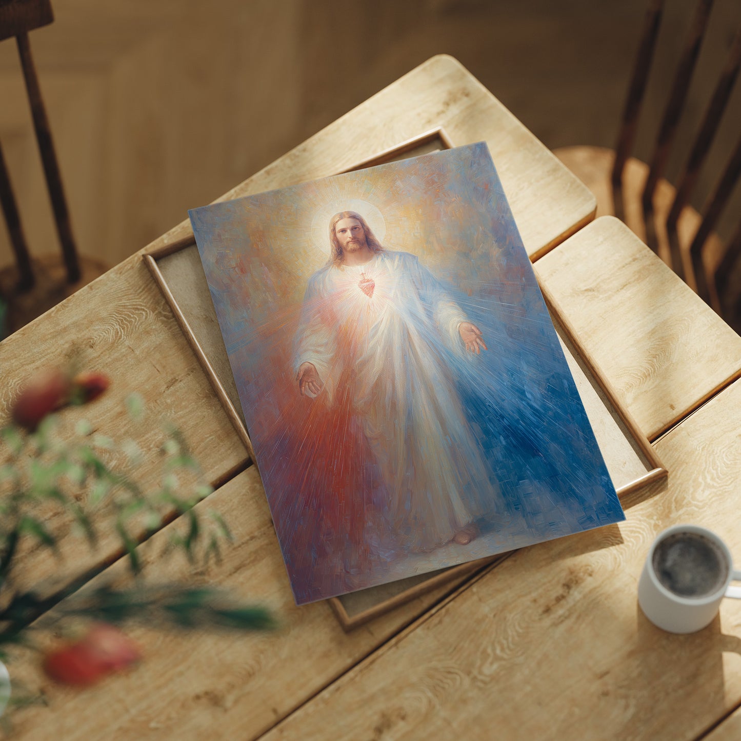 Sacred Light On Wooden Rest