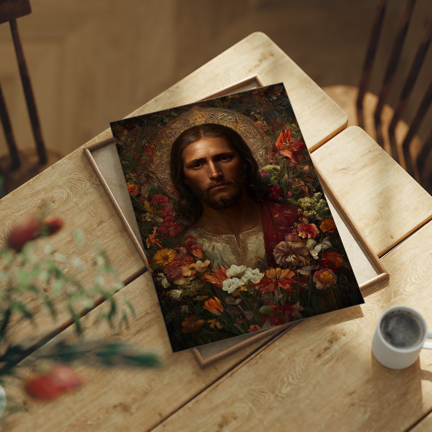 Sacred Blossoms Frame Ancient Grace