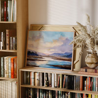 Lavender Lakes Between Distant Hills