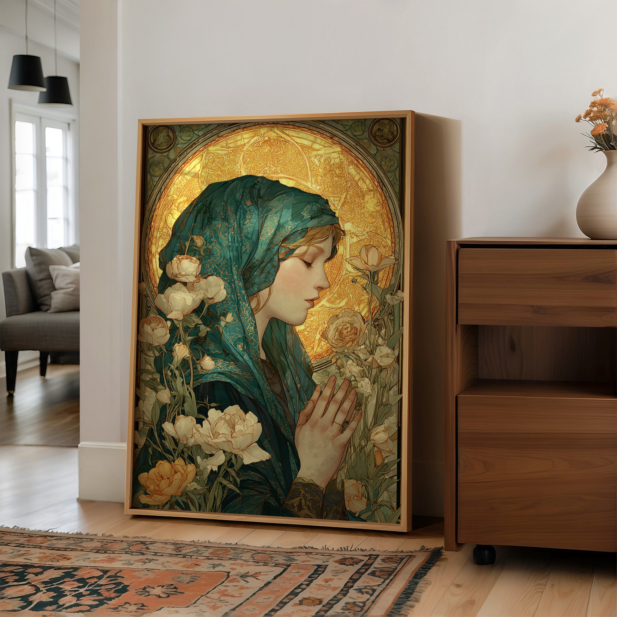 Prayer Among Gilded Peonies