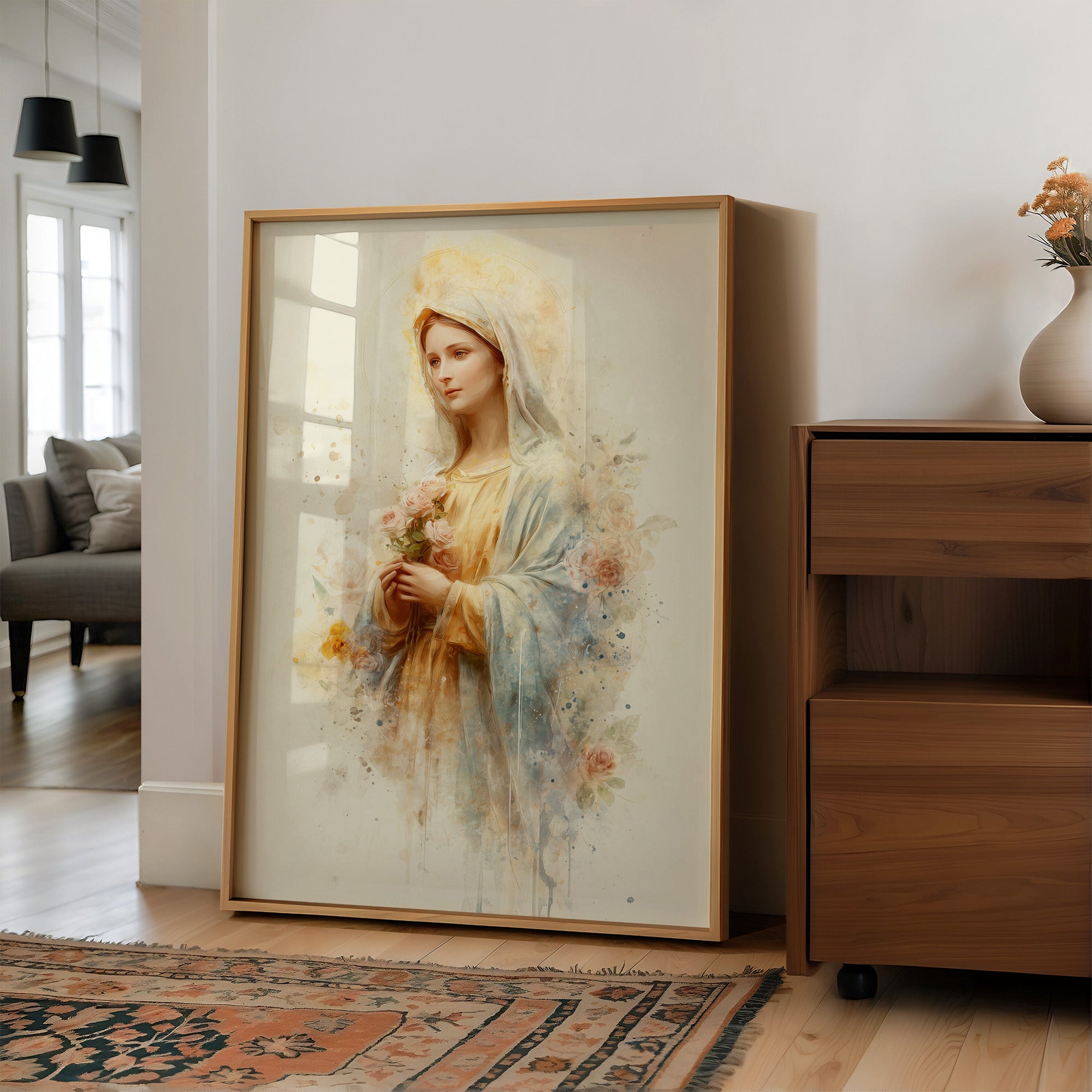 Gentle Flowers Among Watercolor Grace