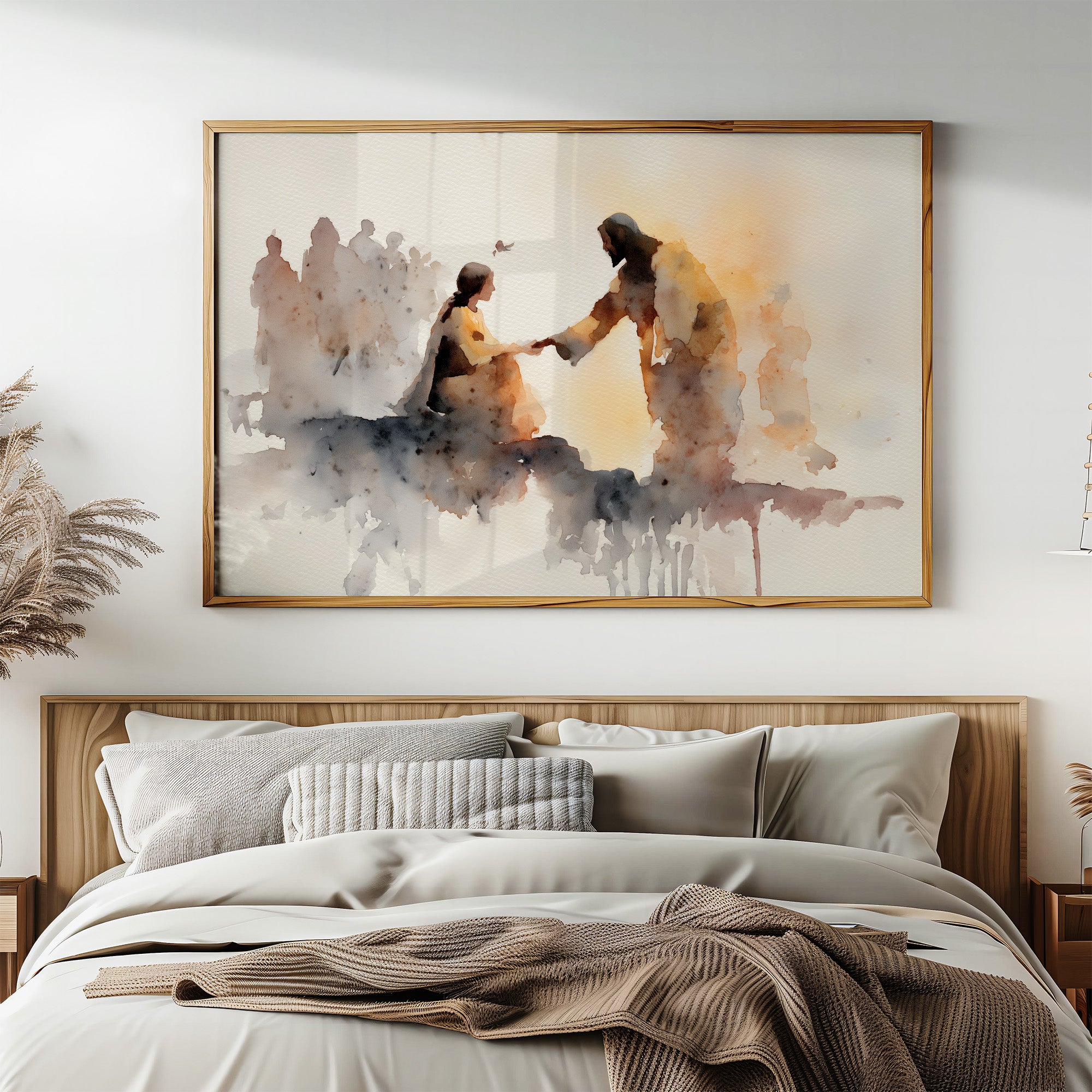 Hands Connect In Amber Light