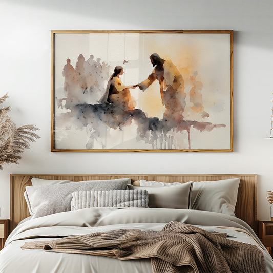 Hands Connect In Amber Light