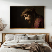 Sacred Portrait Among Quiet Shelves