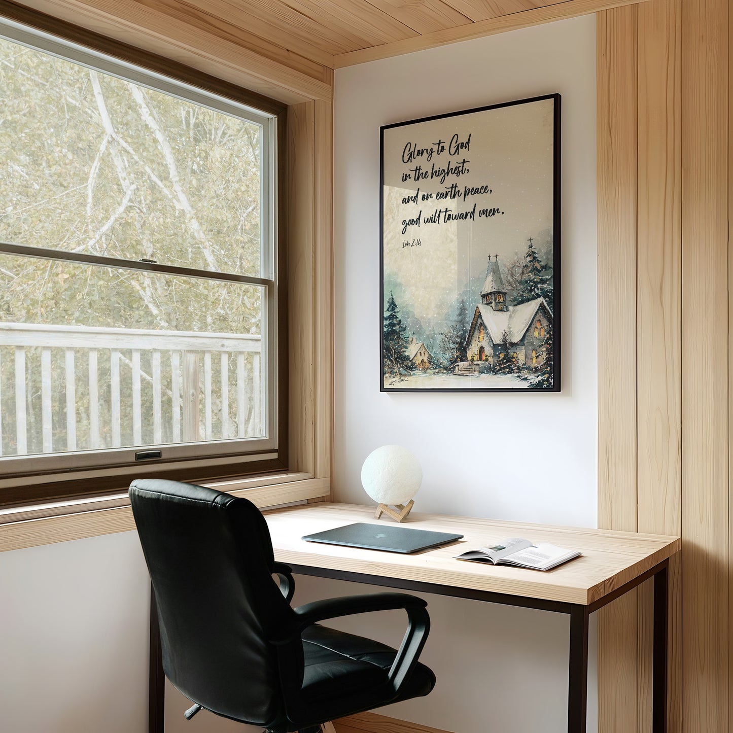 Winter Verse On Wooden Table