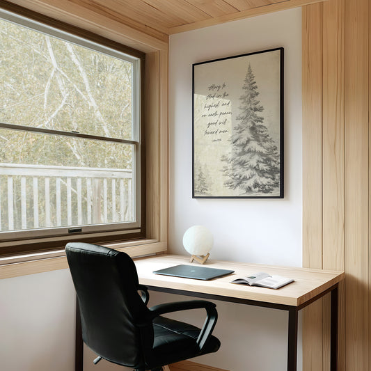 Winter Scripture On Wooden Table