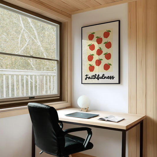 Crimson Orchard On Cream Canvas