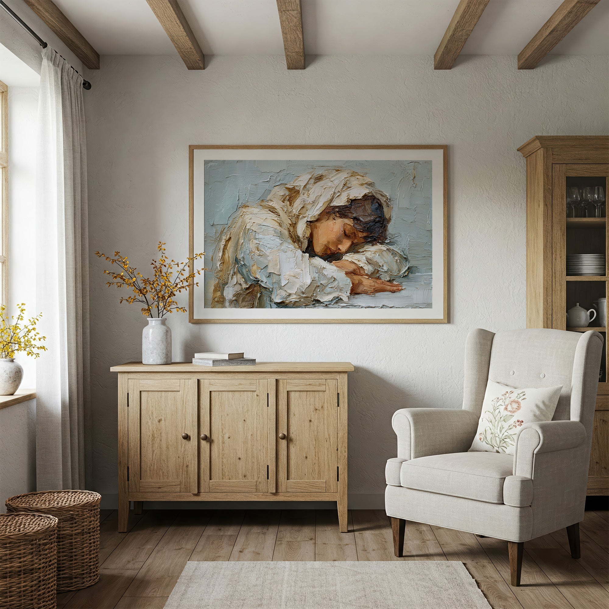Textured Solitude in Cream and Sienna