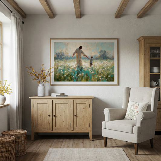 Ethereal Guidance Through Wildflower Fields